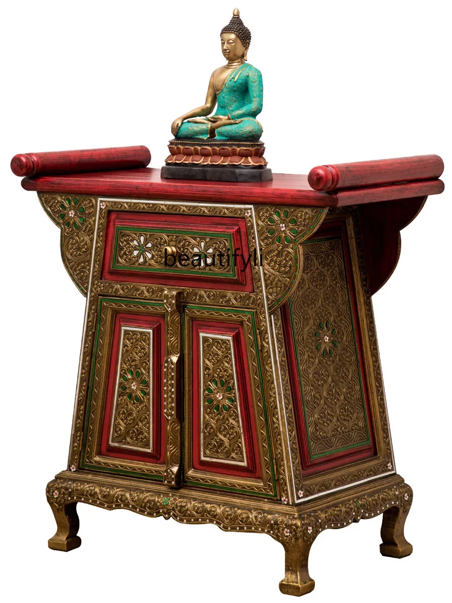 

Solid Wood Entrance Cabinet Thai Household Buddha Shrine Incense Burner Table a Long Narrow TableSoutheast Asian Style Furniture