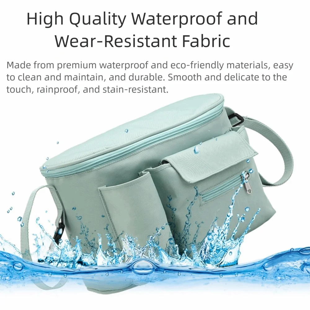 Bolsa para cochecito de bebé de gran capacidad, bolsa de pañales de dibujos animados con múltiples bolsillos, organizador para ahorrar espacio, bolsa colgante para cochecito de bebé portátil