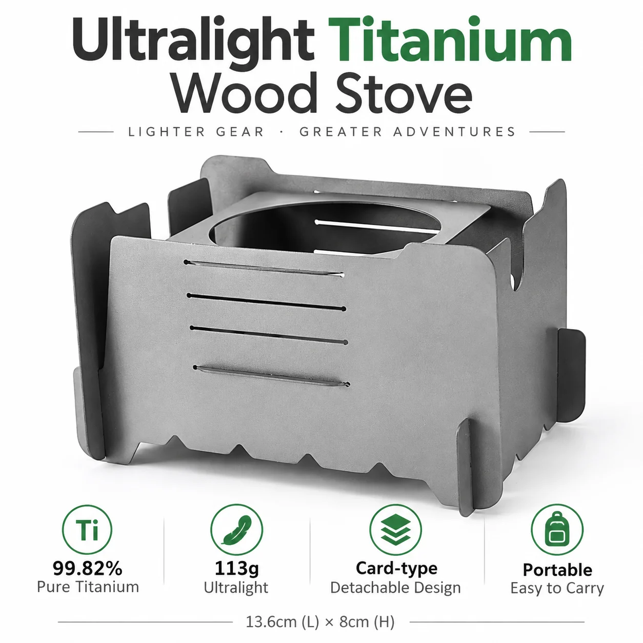 Ultralight Titanium Wood Stove Backpack - Ultralight Ti97 Titanium Wood Burning Stove