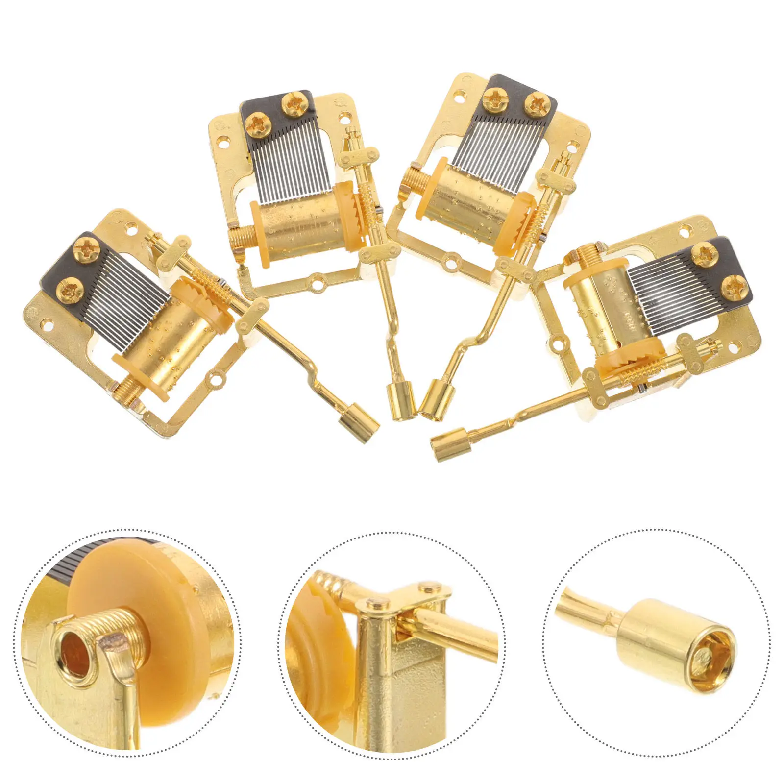 

4Pcs Hand Crank Music Box Mechanism DIY Movement Replacement Musical Parts for Craft Projects Repair Portable Melody Accurate