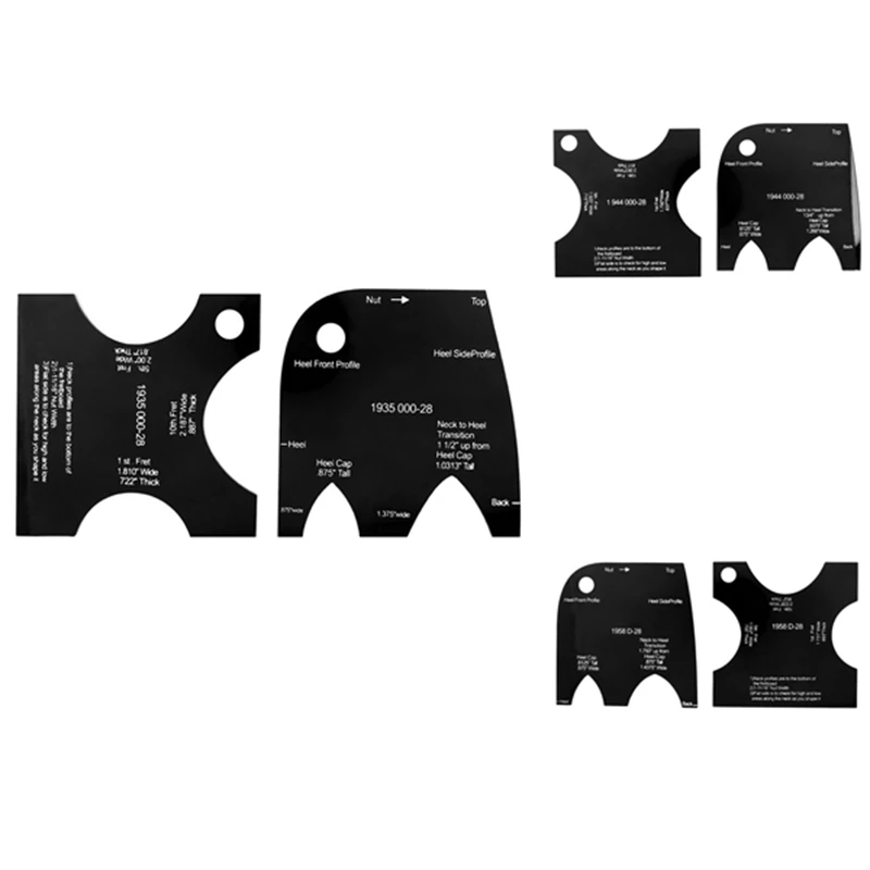 

B93B-2Pcs Guitar Making Template Acrylic Neck Shaping Templates Set Repair Reference Tool For Martin Guitar 000-28