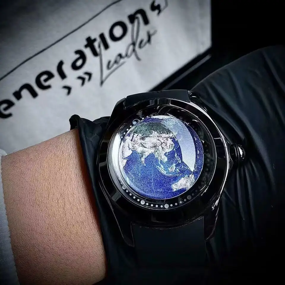 รุ่นระดับไฮเอนด์ของ Blue Earth Blue Planet นาฬิกาจักรกลผู้ชายนาฬิกาบุคลิกภาพ Cool นาฬิกาผู้ชาย