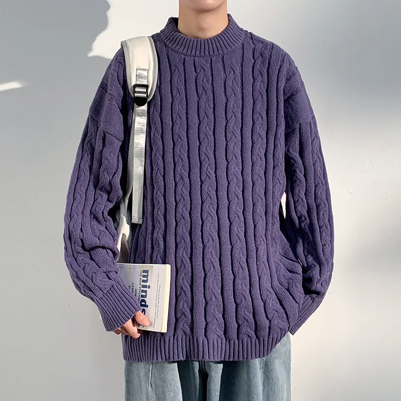 

Loose Fit Men's round Ne Knitwear Winter 2024 Casual Sle Comfortable Sweater Jaet Japanese Men's Loose Overhead Woolen ...