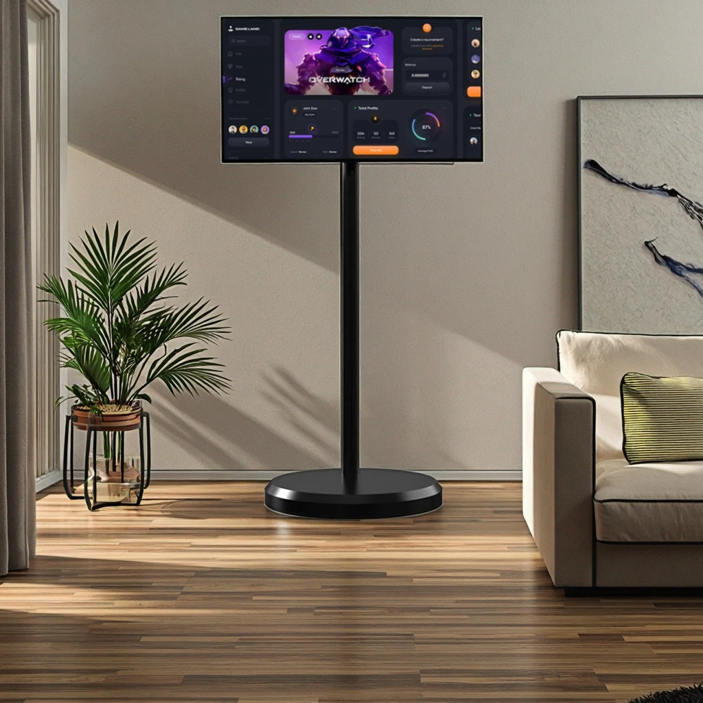 High Quality Wireless 4K Smart Tv 21.5 Inch Interactive Android12 Flat Screen Tv On Wheels 1080P Ips Portable Tv For Study