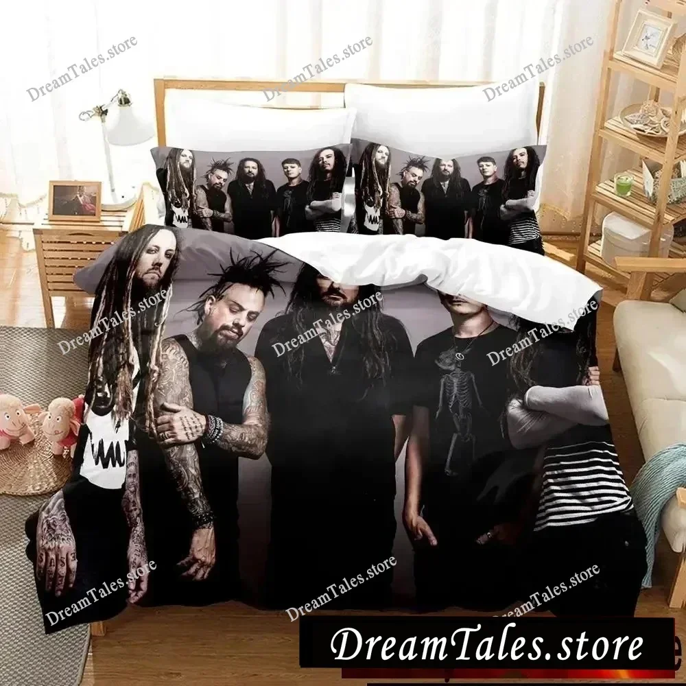 3D Print Korn Rock Bedding Set Duvet Cover Bed Set Quilt Cover Pillowcase Comforter King Queen Size Boys Adult Bedding Set