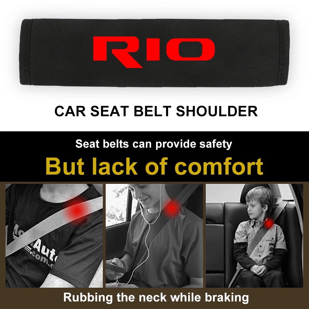 Car Seat Belt Cover For Kia Rio 3 4 K2 K3 X-Line Accessories Breathable Safety Belt Harness Auto Interior Cushion Shoulder Pad