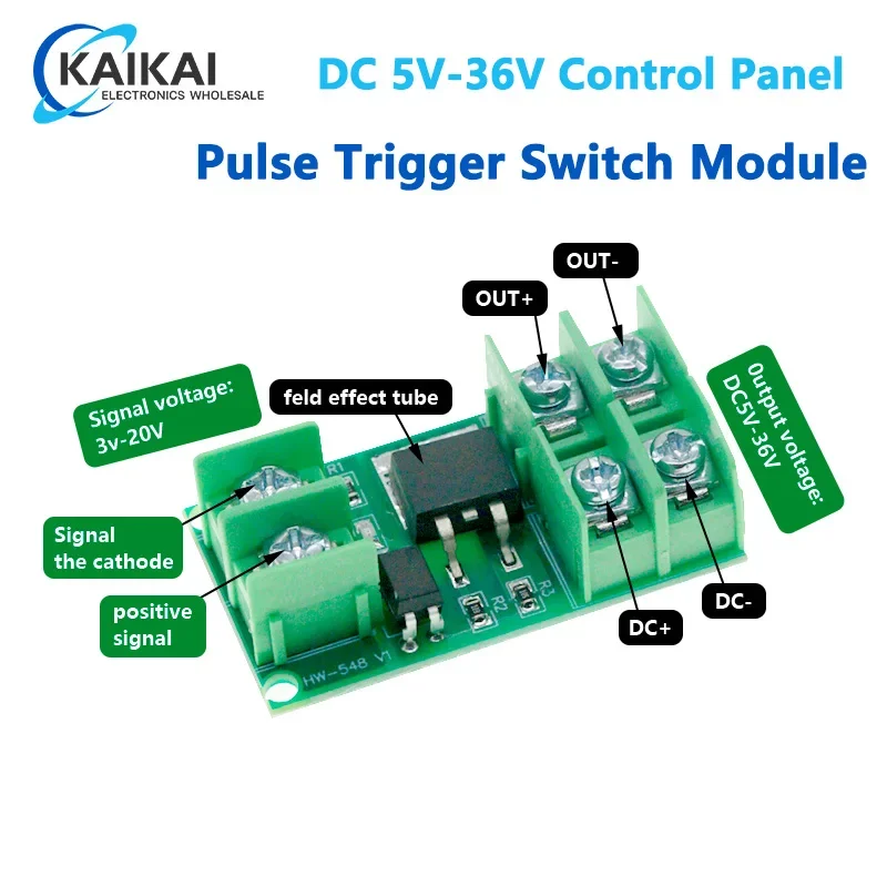 DC 5V-36V Electronic Pulse Trigger Switch Control Panel MOS FET Field Effect Module Driver for LED Motor Pump