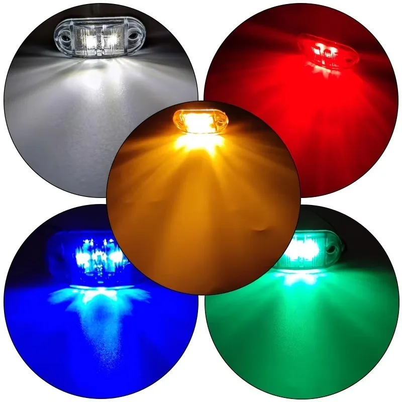 10PCS High Visibility Side Marker Lights Waterproof White Red Amber Blue Green LED Clearance Lamps for Trailers & Trucks