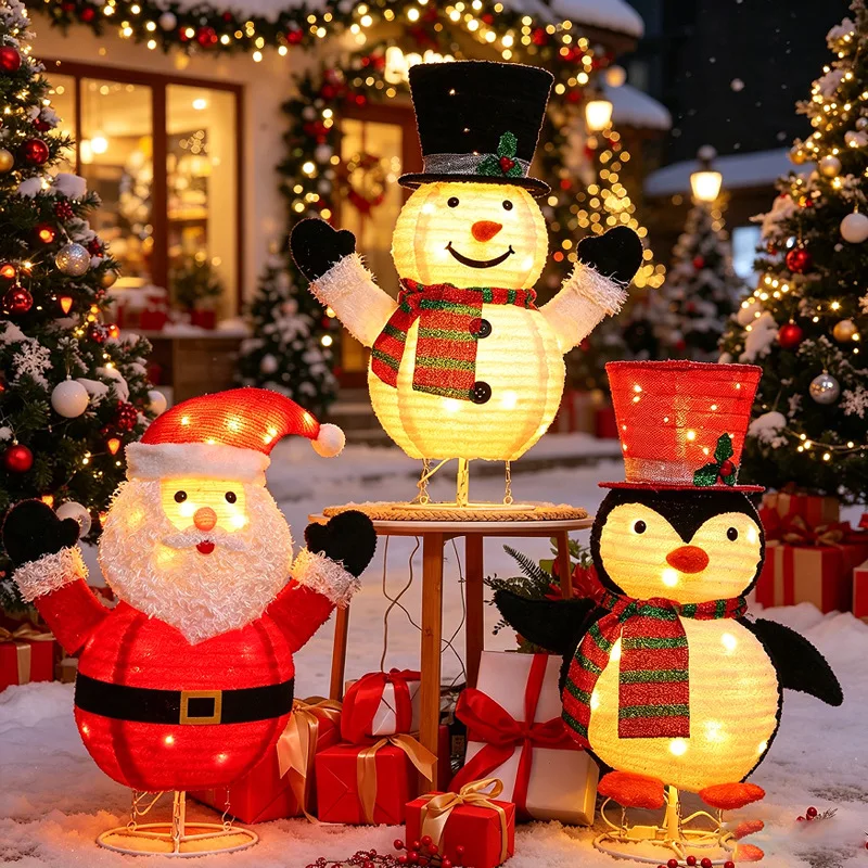 Christmas scene decoration luminous snowman ornament shopping mall window hotel Christmas ornament beautiful Chen doll props