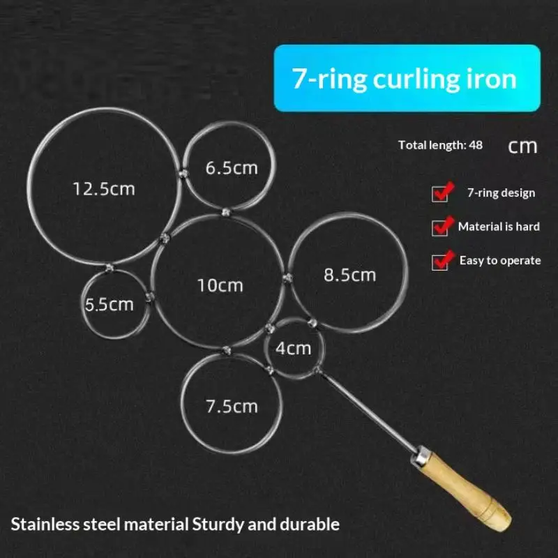 Iron Ring Scalding Bottle Cutter Vases Bottle Remake Tool Round 7 Ring Design Hand And Anti-Scald And Anti Rust With Wooden Hand