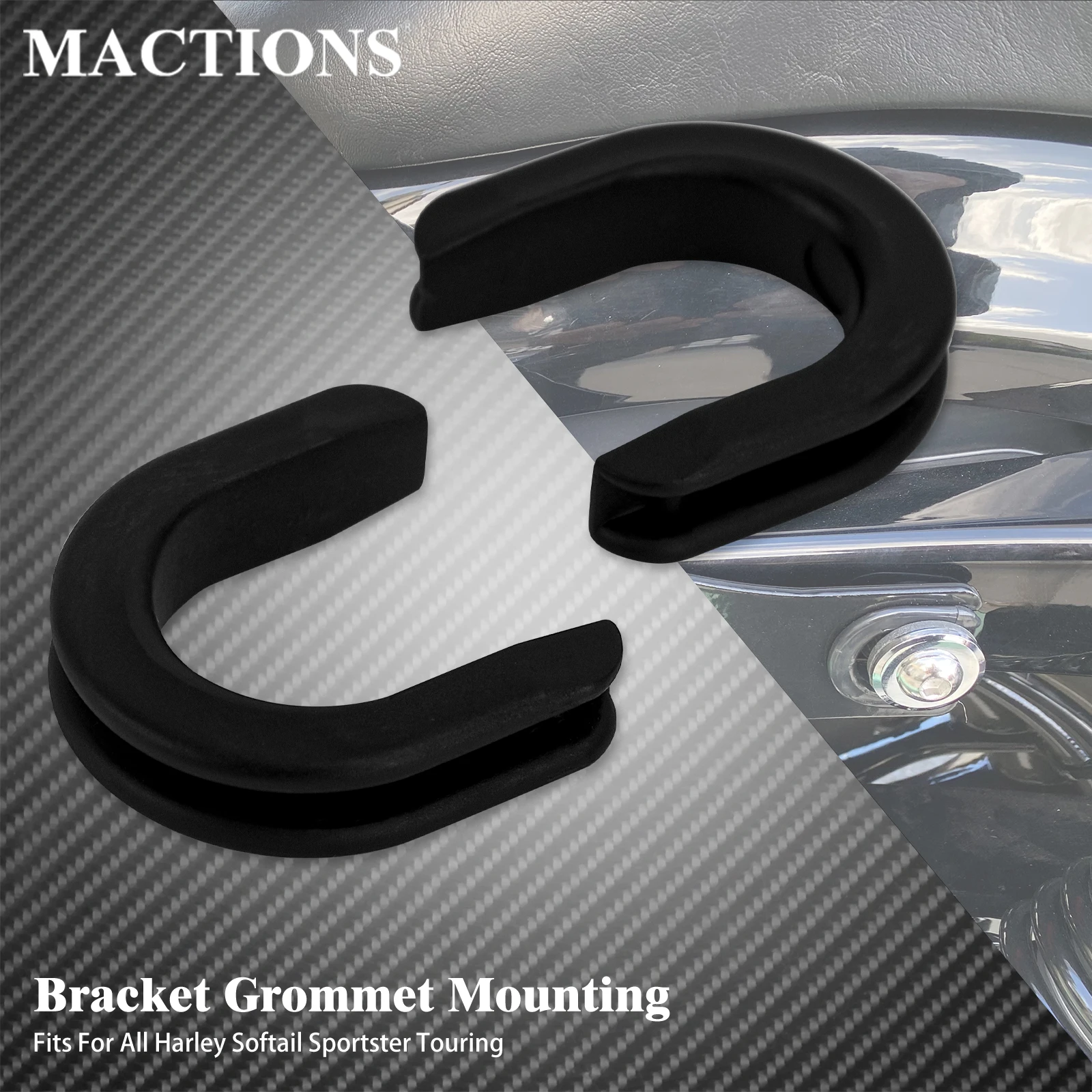 Motorcycle Sissy Bar Luggage Rack Side Plate Mounting Bracket Grommet Bushing For Harley Touring Street Glide Softail  Sportster