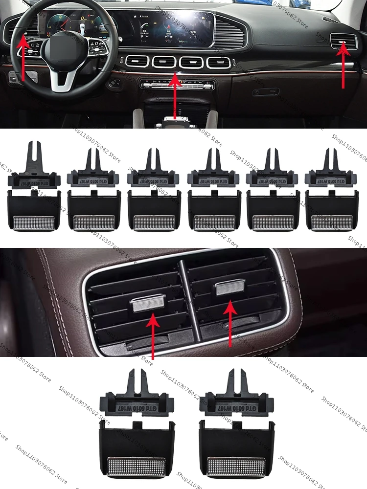 For Mercedes Benz W167 GLS GLE 350 400 450 500 580 2020 2021 2022 Front Rear A/C Vent Tab Clip Air Conditioner Outlet Clips Kit