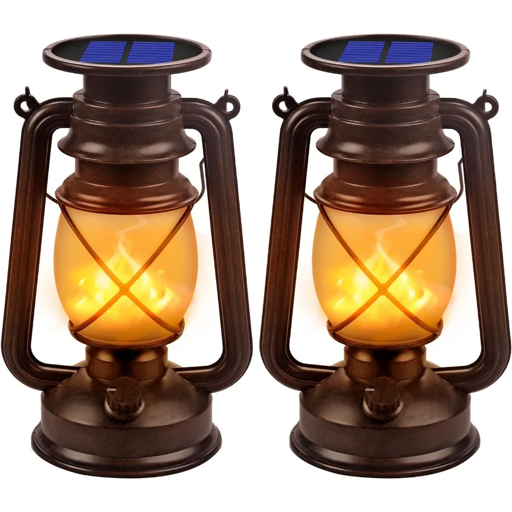 

Solar Lantern Outdoor Hanging Solar Lights Dancing Flame Vintage Led Waterproof Camping Lamps, Landscape Decor