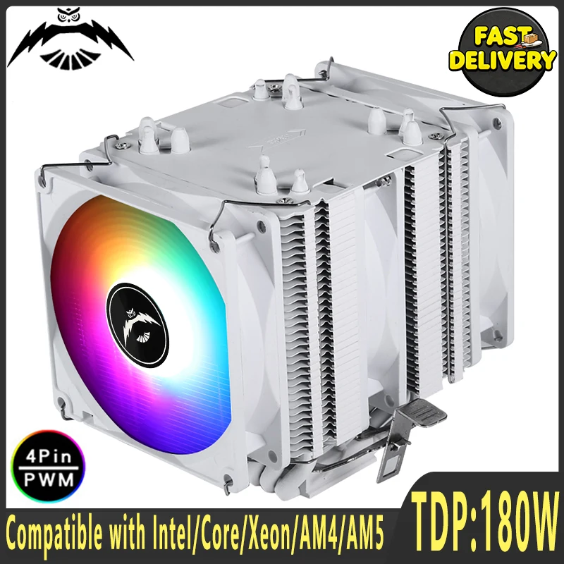 Twin Towers 6 Heat Pipe Cooler Cpu Fan 90mm Zero-Distance Direct Touch Compatible i5 i7 AM4 AM5 x99 LGA2011 115x 1700 1851 1200