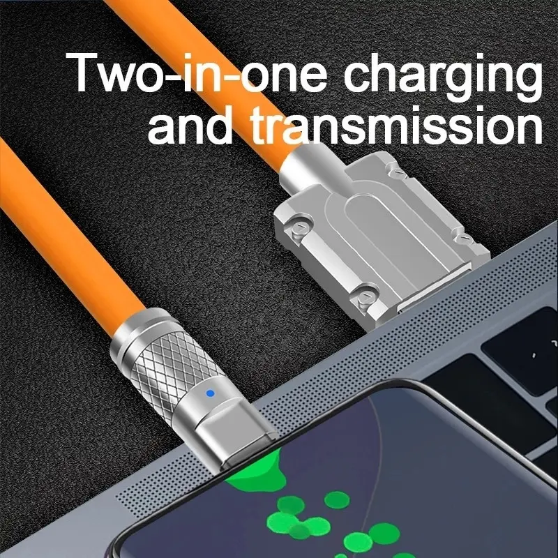 3 قطعة 120 واط شحن سريع للغاية نوع-C كابل السيليكون السائل شحن سريع USB C خطوط لشاومي هواوي سامسونج USB سلك بيانات الهاتف - 6