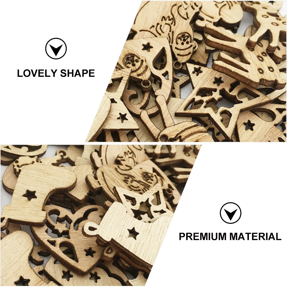 

150Pcs Christmas Wood Slice Hanging Pendants Xmas Tree Decor Creative Decorative Ornaments for Home Party Wood Slice Pendant