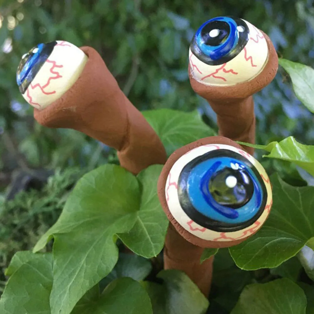 

2pcs Eye Pumpkin Flower Pot Decoration Halloween Garden Stake Vivid Lawn Eyes Outdoor Party Supply Yard Sign Ground