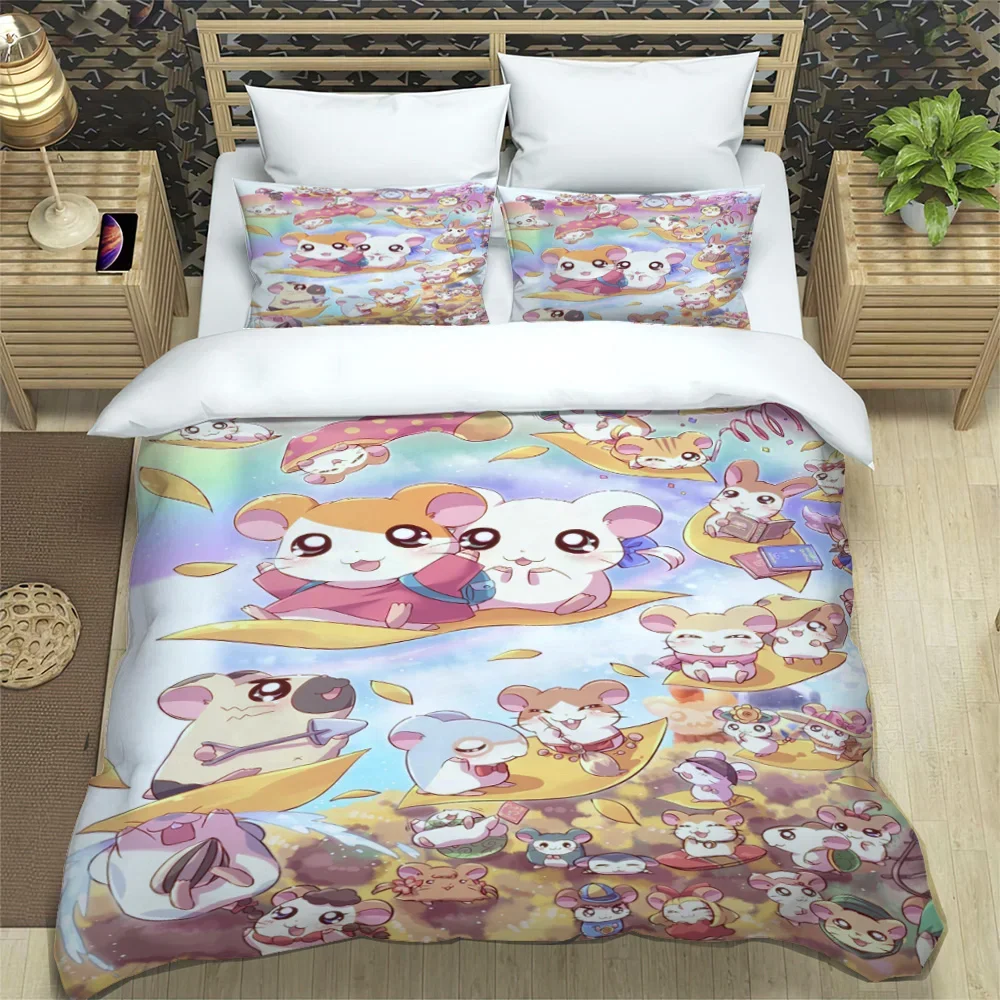 

3D печать мультфильм прекрасный комплект постельного белья Hamtaro пододеяльник наволочка подарок на день рождения детское пододеяльник постельные принадлежности домашний текстиль