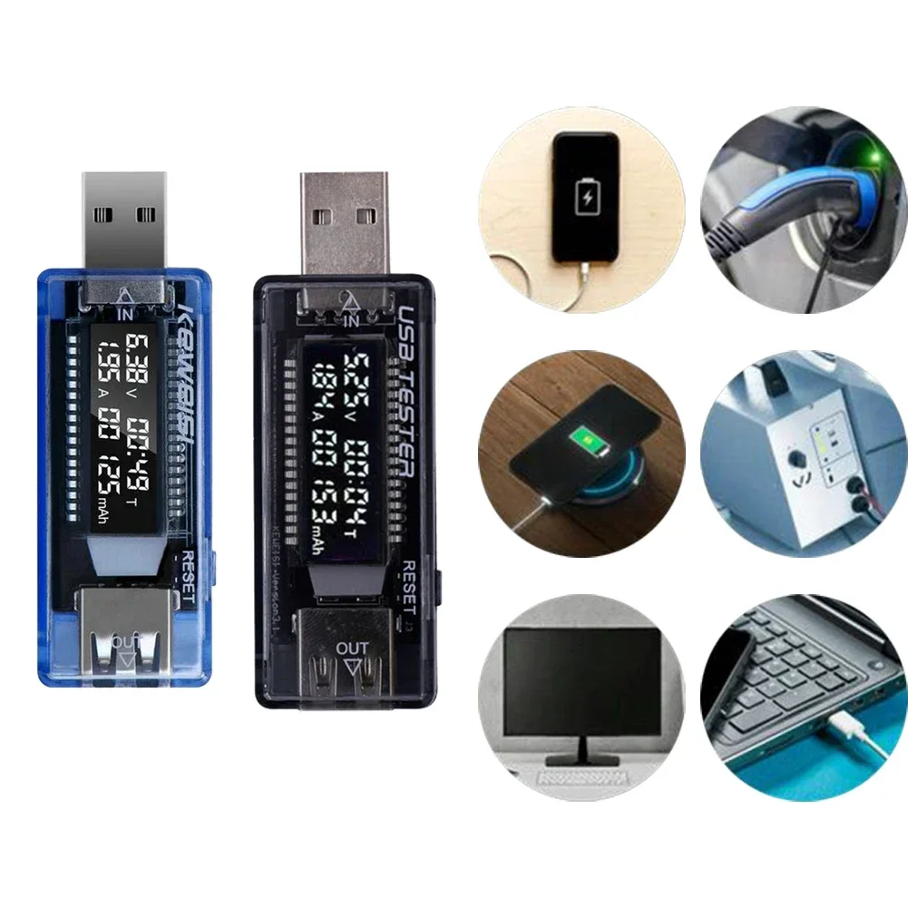 Tester Ammeter USB Voltmeter Repairing Tools Power Meter Power Testing 0-3A 3-20V Accessories Blue Capacity Tester