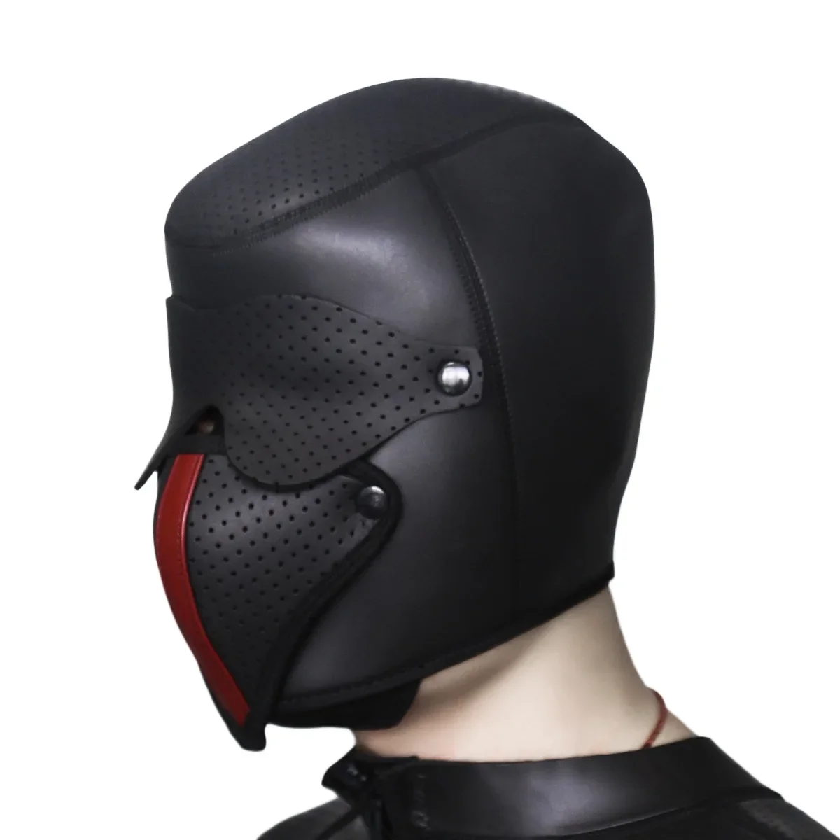 Fetish Cosplay Neoprene Full Face Mask Hood Punk Style Eagle Hawk Beak Mask for Woman Man Halloween Party Mysterious Mask