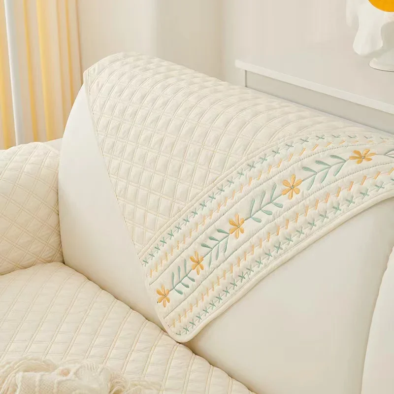 Modern Bohemia Style Sofa Cover for Living Room Embroidery Non-slip Sofa Towel Four Season Universal Couch Towel Home Decor