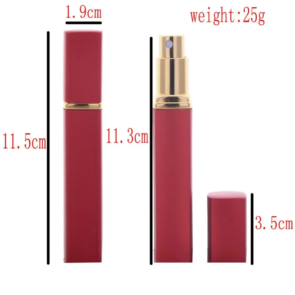 1pcs 6 color Metal Case Glass Tank Perfume Bottle Aluminum Nozzle Spray Refillable  Parfum Cosmetic  Container 12ml