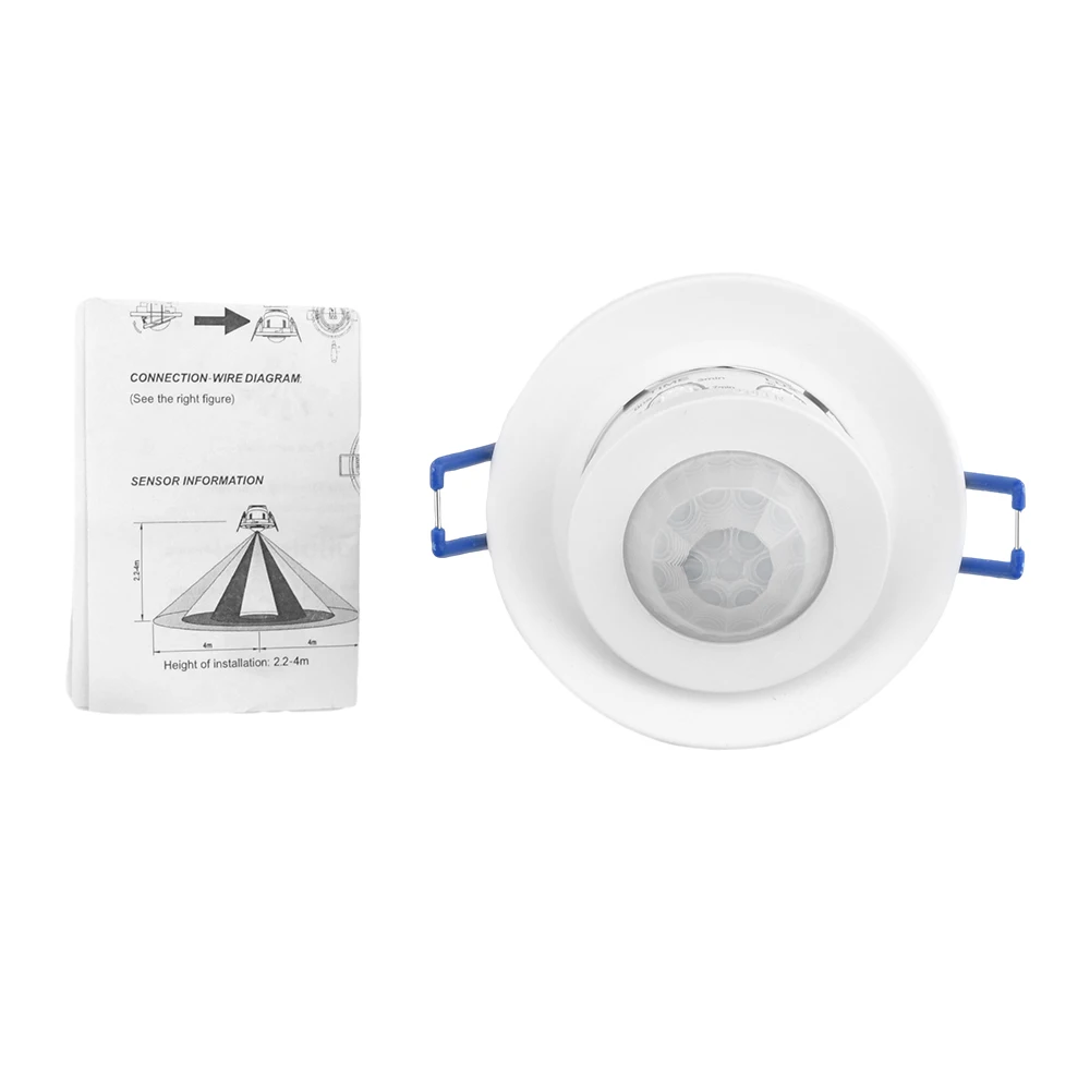 AC 220-240V PIR Motion Sensor Switch Adjustable Infrared Body Sensor 360 Degree 8m Large Area Warehouse Corridor Light Switch