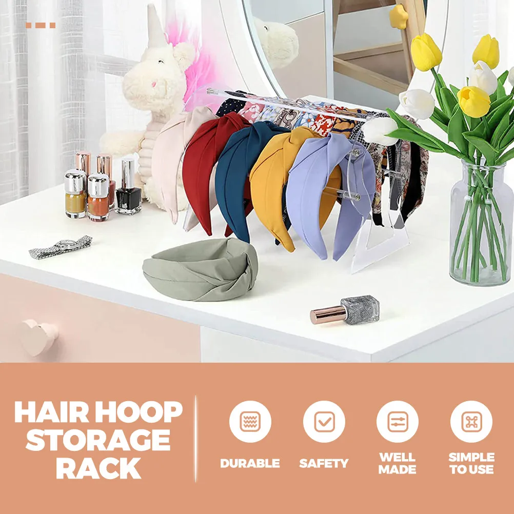 

Прозрачная акриловая подставка-органайзер для повязок на голову, держатель для заколок, подставка для украшений, стойка для хранения аксессуаров для волос для магазинов