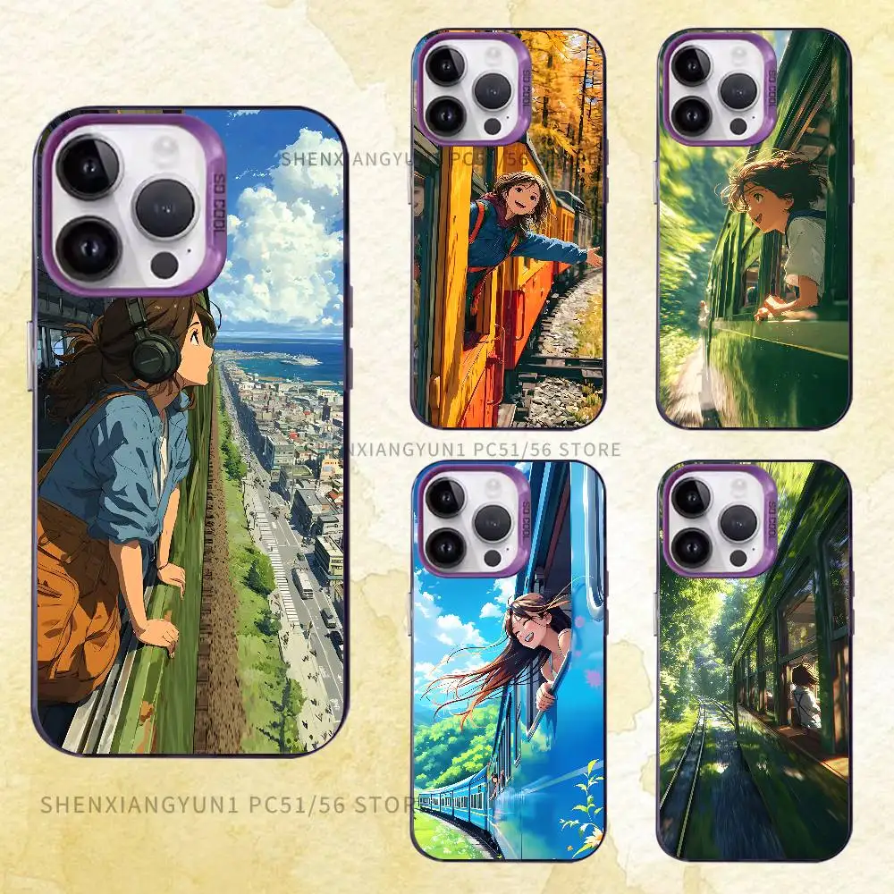 

Girl Train cure Case for iPhone 11 12 13 14 15 16 17 Pro Max XS X XR mini Air Plus Cover
