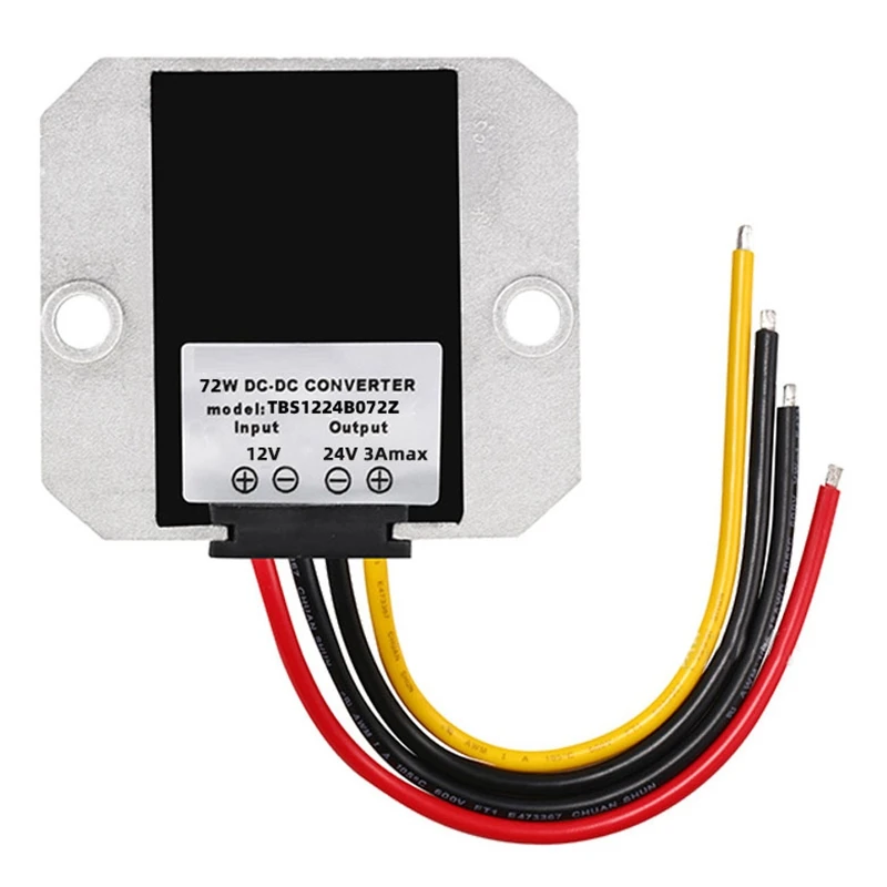 Y14ADC-DC Transverter 12V Step Up to 24V 3a 72W Car Power Converter Regulator Waterproof Universal Converter