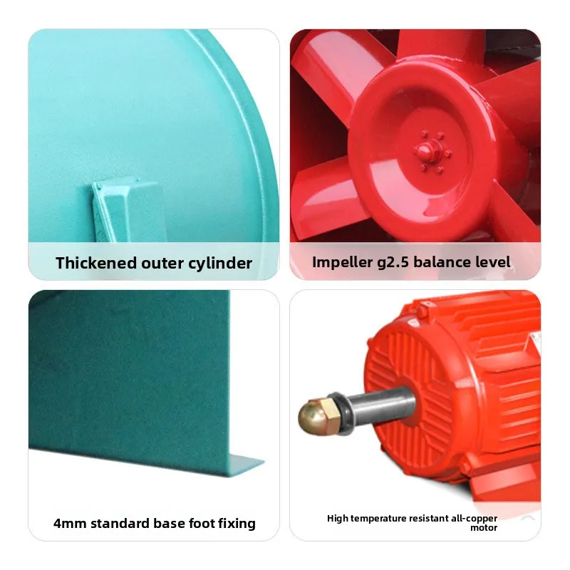 Two-speed axial flow smoke exhaust industrial ventilation equipment, explosion-proof mixed flow fan suspension type