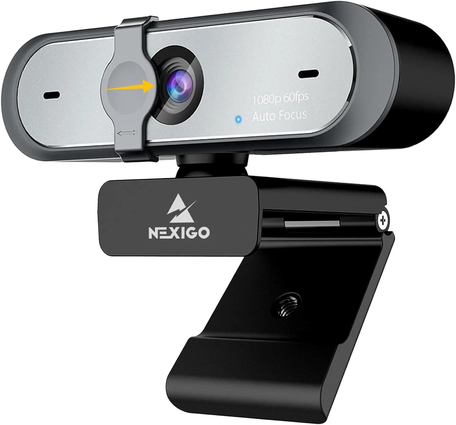 1080P 60FPS Webcam with Autofocus, Dual Mic, Privacy Cover for PC