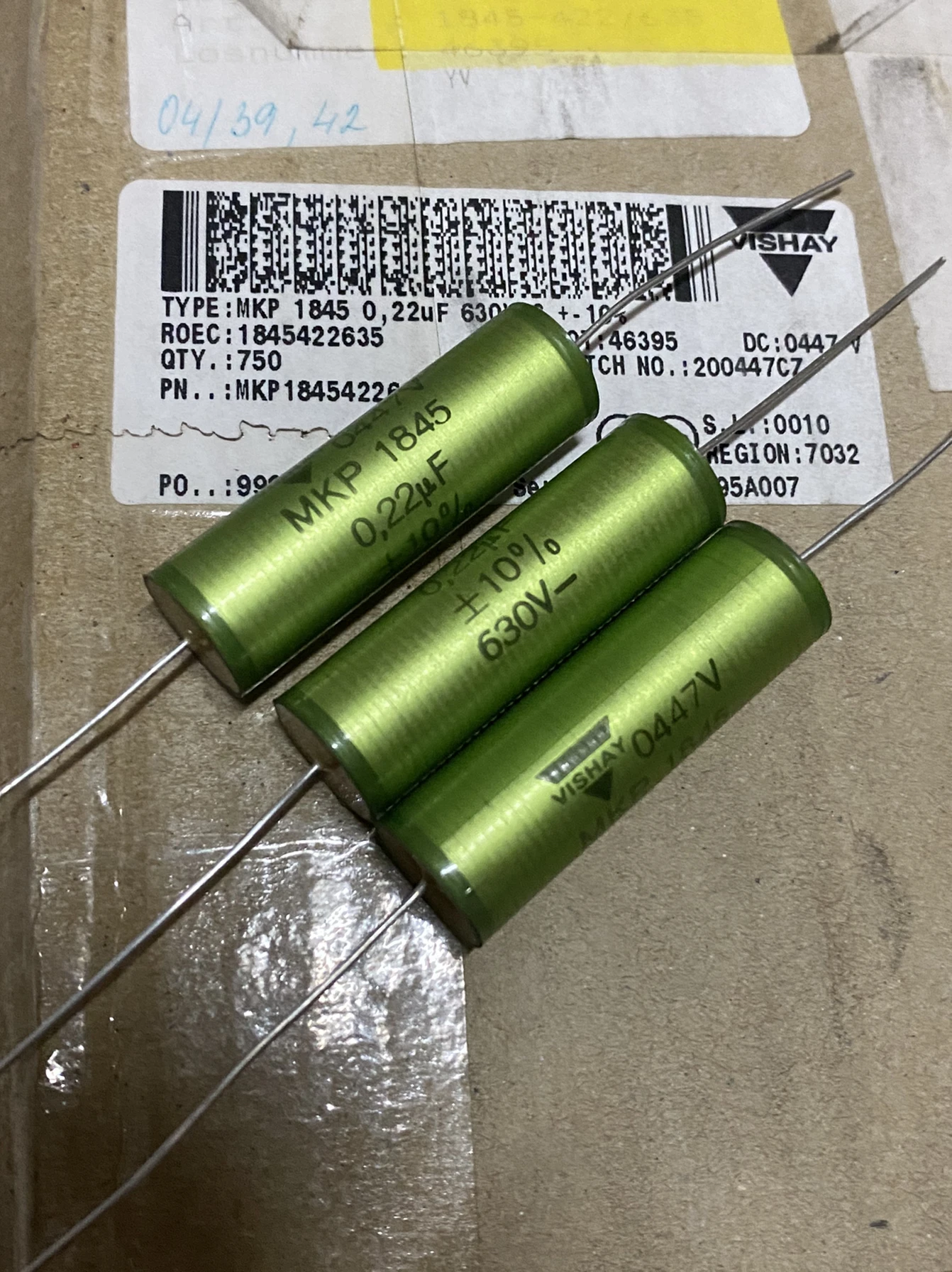 

10pcs/lot Original German ERO MKP1845 series axial audio film capacitor free shipping