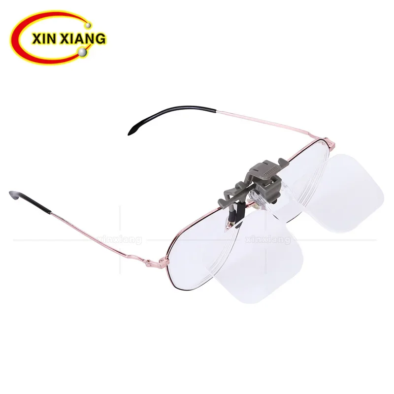 Head-mounted clip Glasses Magnifier 2X Magnifying Glass Eyewear Magnifier Reading Newspaper Jewelry Loupe Elderly People Lupe