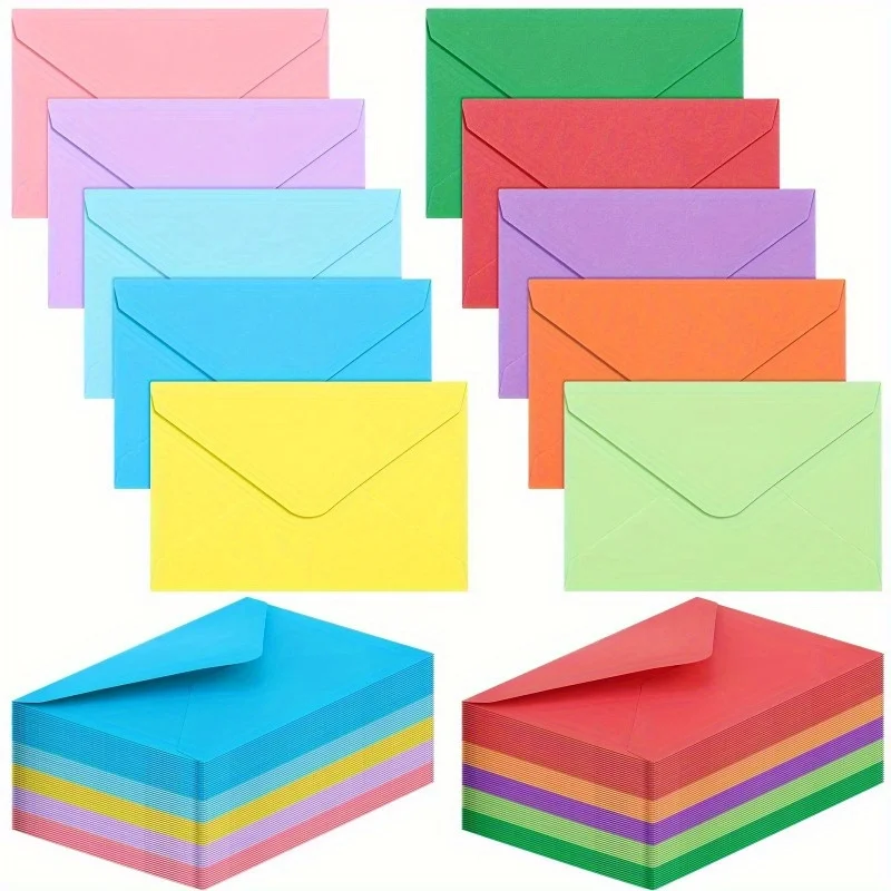 

60 Mixed Color Self-Adhesive Mini Envelopes - Pastel and Vibrant Colors, High-quality Paper Pouches for Gift Cards, Business