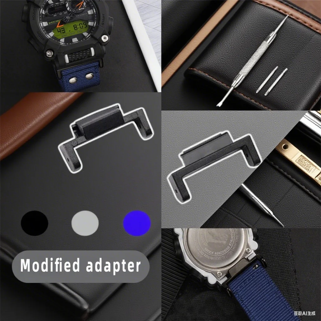Conector de correa de reloj para Casio G-SHOCK GBD-800 ga110/700 GA900 GA-810 GA110 DW5600 GW-M5610 adaptador de correa de goma de nailon modificado