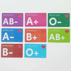 Writable MEDICAL ALERT INFO BLOOD GROUP CARD