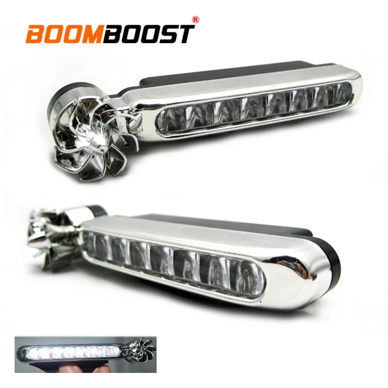Eight High Brightness LED Wind Driven Car Light Star Style Night Driving Ambient Lamp White