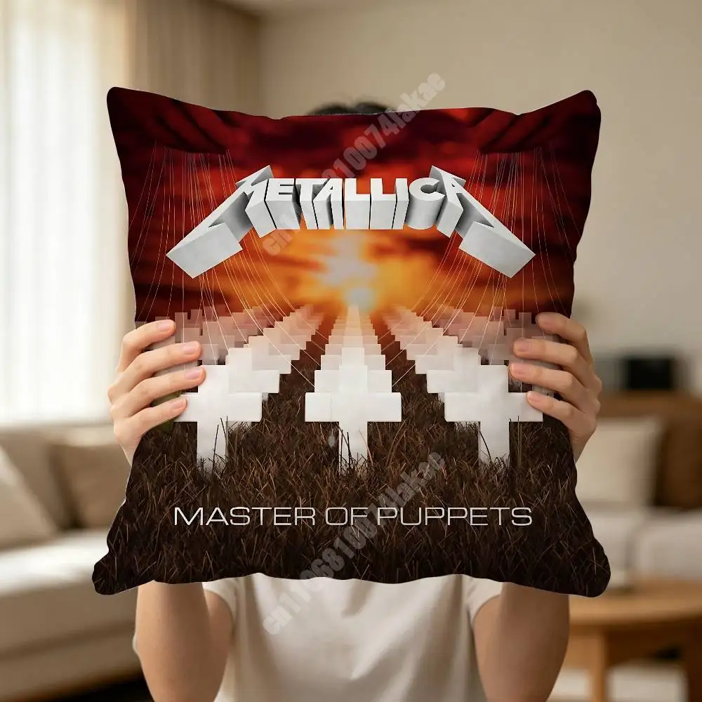 M72 M-Metallica Life Burns Faster Printed Pillow Cover Sofa Couch Cozy Holiday Party Furnishing Household Gift