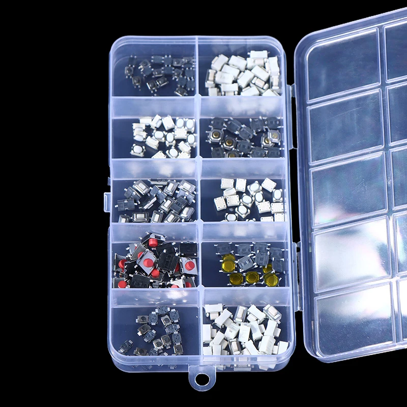 200 قطعة 10 أنواع دائم سيارة التحكم عن بعد اللوحي Actile مفتاح بـزر دفع مفاتيح السيارة زر اللمس Microswitch مع صندوق #4