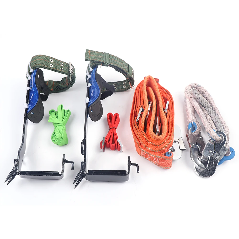 Conjunto de pico de escalada para poste de árvore, correias de cinto de segurança, ferramenta portátil para escalada de árvores para palheta de frutas ao ar livre