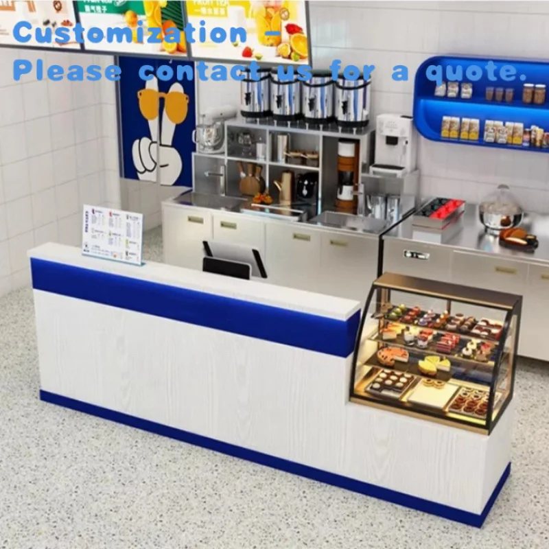 custom.Coffee Shop Counter Decoration, Dessert Shop Display Design, Bakery Cake Display Food Glass Display Cabinet