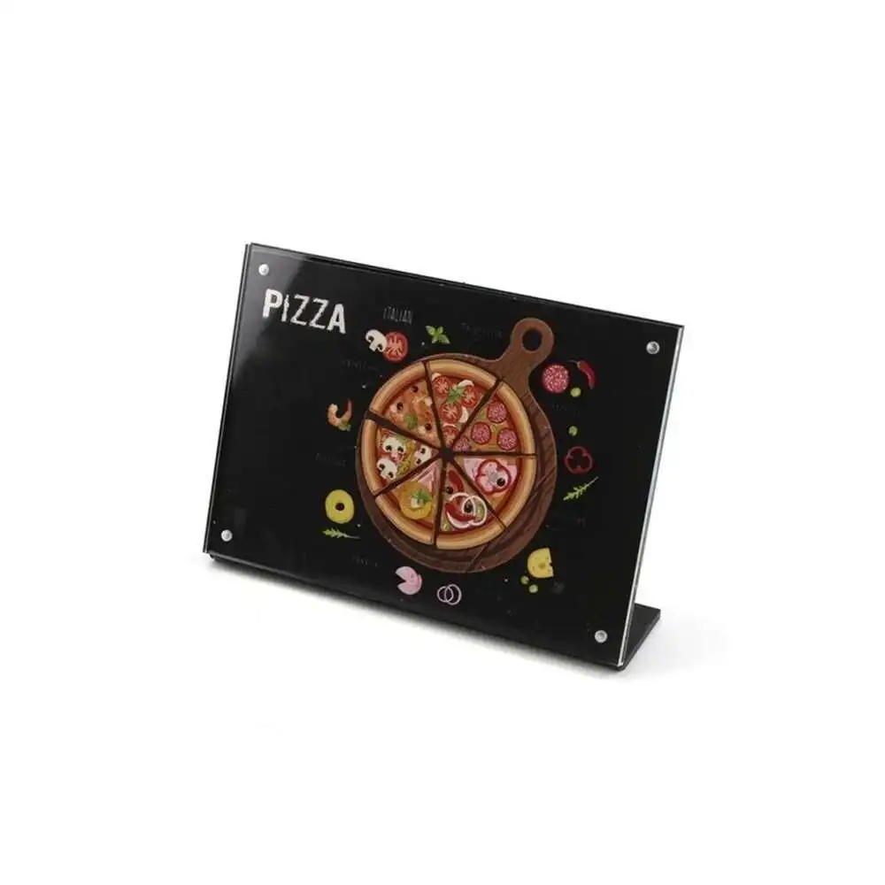 1pcs A4 Label Tag Sign Poster Frame L Stand Price Card Menu Display Rack Card Holder Display Desk Rack Tabletop Acrylic Frames