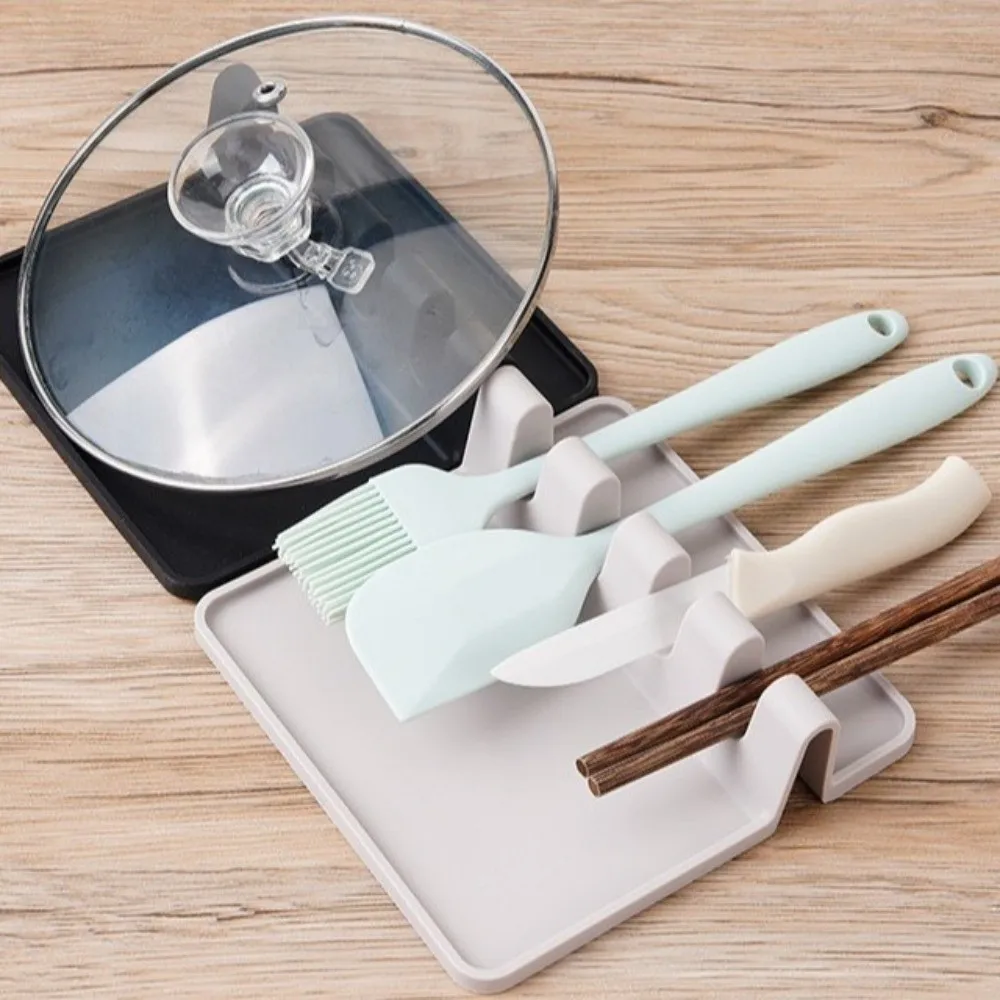 

Utensil Holder Silicone Kitchen Utensil Rack Heat-Resistant Drying Rack Pot Lid Rack Non-Slip Chopsticks Holder Utensil Rest