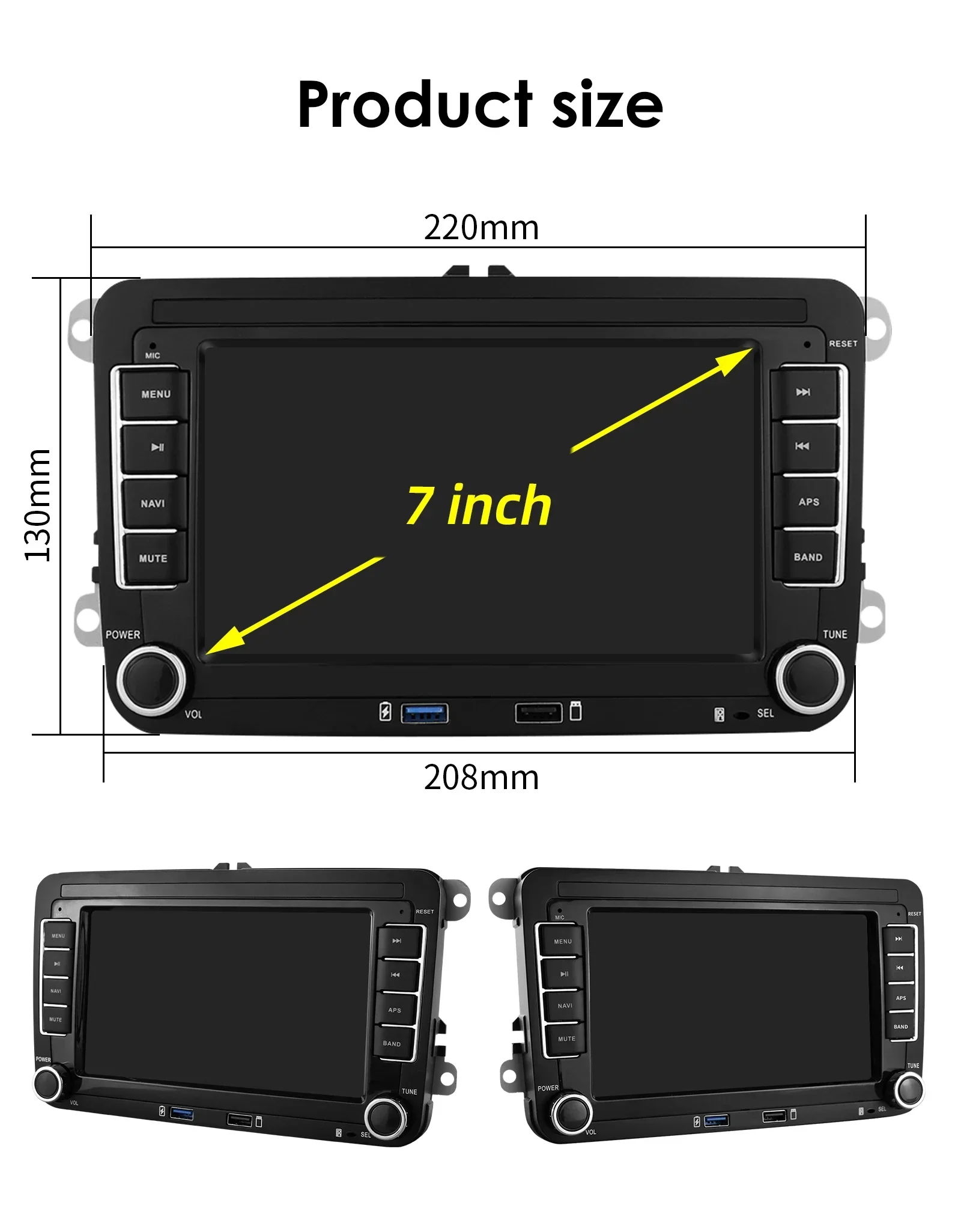 Autoradio Android CarPlay avec GPS, pour VW/Volkswagen Golf 5 6 Passat B7 Gods Skoda Seat Octavia Polo Tiguan Jetta AutoRadio Hizpo Navi