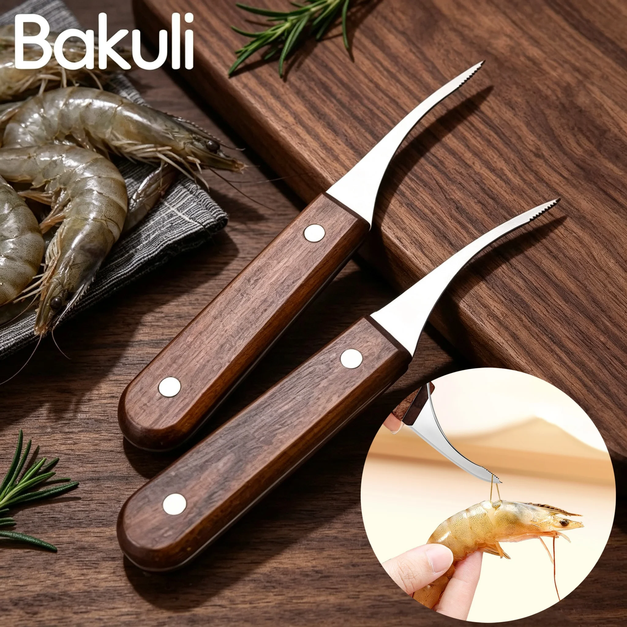 Shrimp Stripping Tool 2-in-1 Special Kitchen Knife, Shrimp Removal Line, Shrimp Back Opening Tool, Shrimp Thread Picking Knife