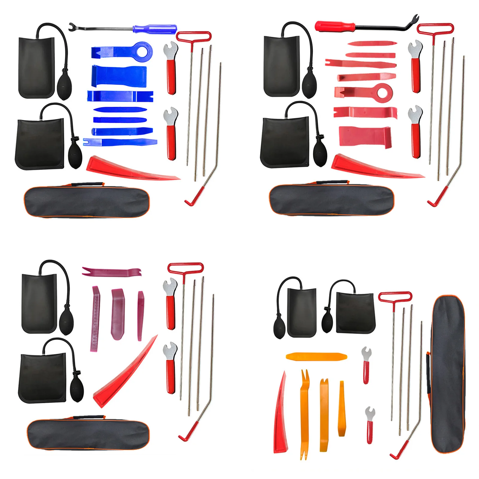 

Emergency Auto Tools Universal Car Tool Kit 18 Piece Vehicle Auto Emergency Tool Set With Long Reach Grabber Air Wedge Pump