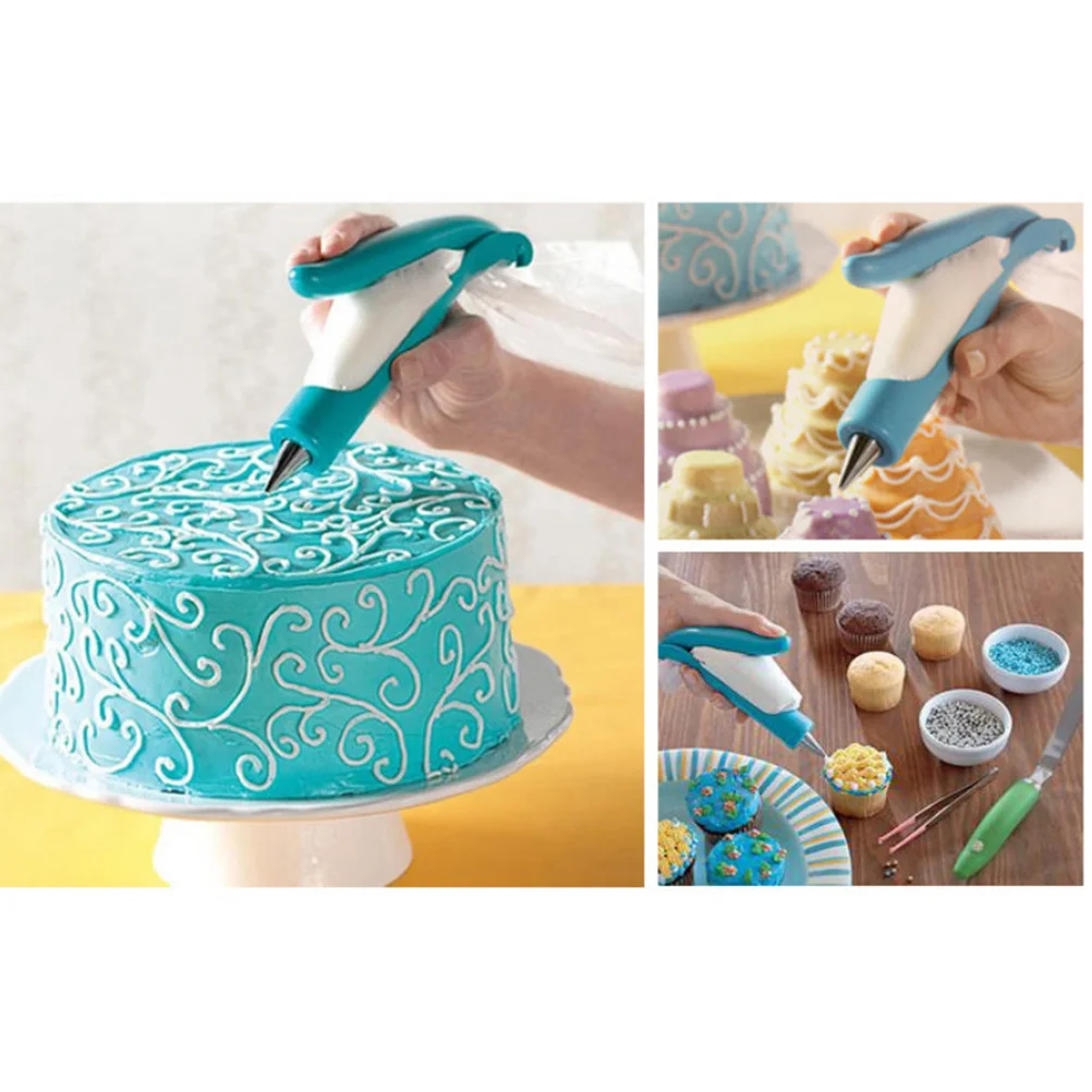 

6Pcs Cake Decorating Pen Tool Kit Food Grade Silicone Decorating Bags Nozzles Icing Pen for Fondant Cookie Chocolate