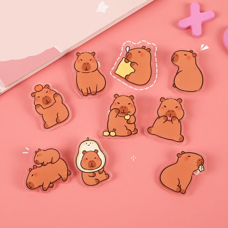 9Pcs Acrylic Pins Cartoon Animal Shaped Badge Bag Decoration Fashion Clothing Accessories For Students Dropshipping