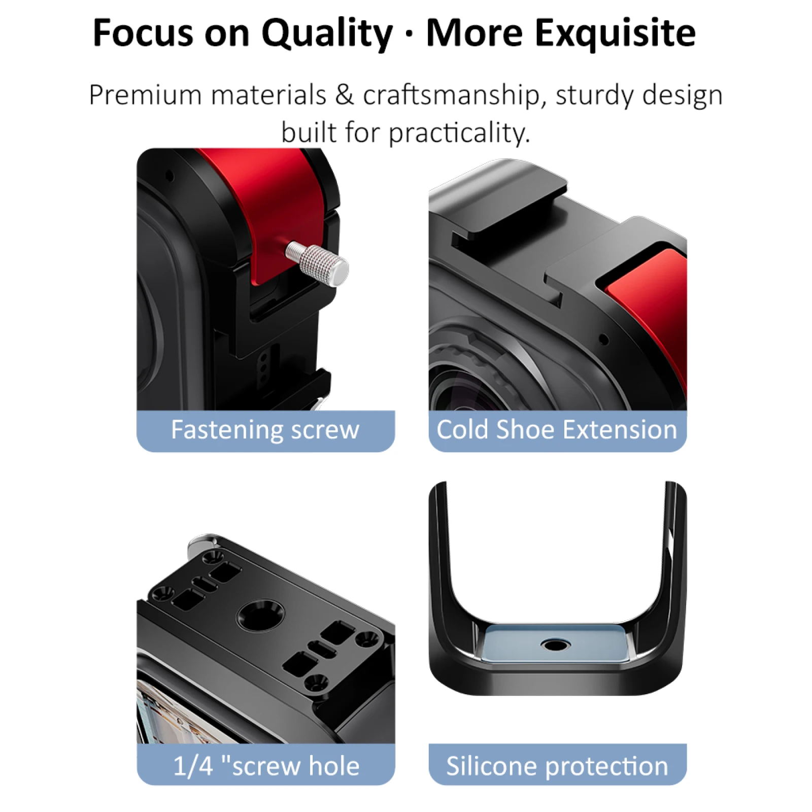 Metal Protective Cage for Insta360 X6 Precision Molded Silicone Padding Quick Release Battery Access CNC Aluminum
